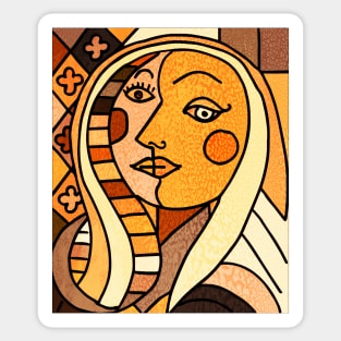 lady cubism Sticker